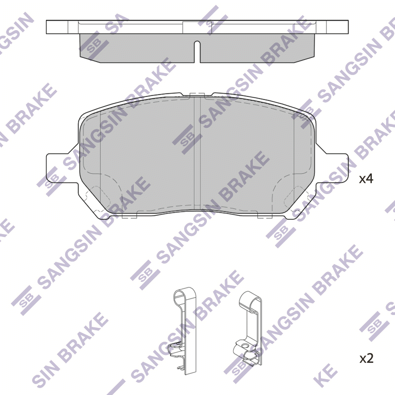 Передние тормозные колодки Sangsin SP4166