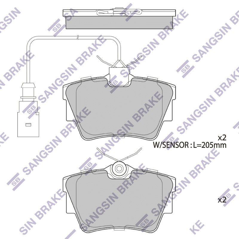 Задние тормозные колодки Sangsin SP4173
