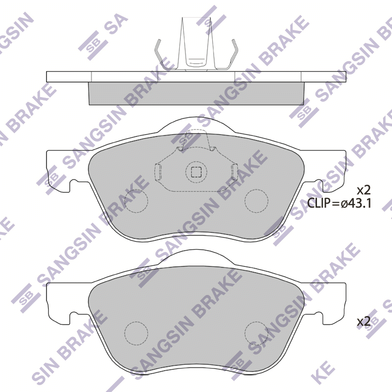 Передние тормозные колодки Sangsin SP4182