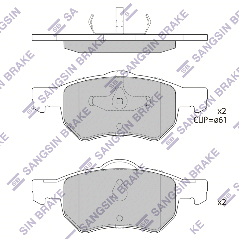 Передние тормозные колодки Sangsin SP4183