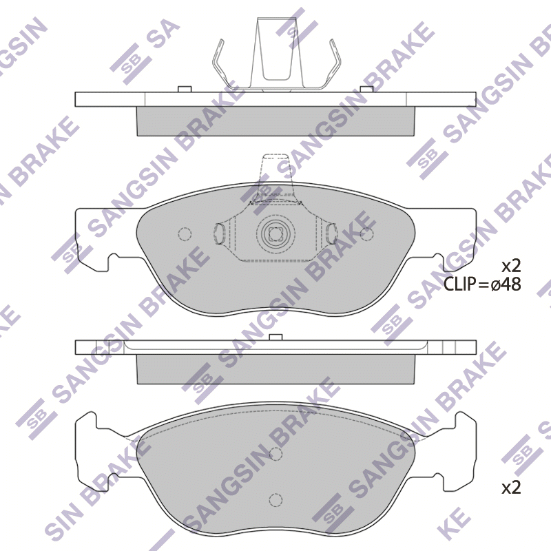 Передние тормозные колодки Sangsin SP4185
