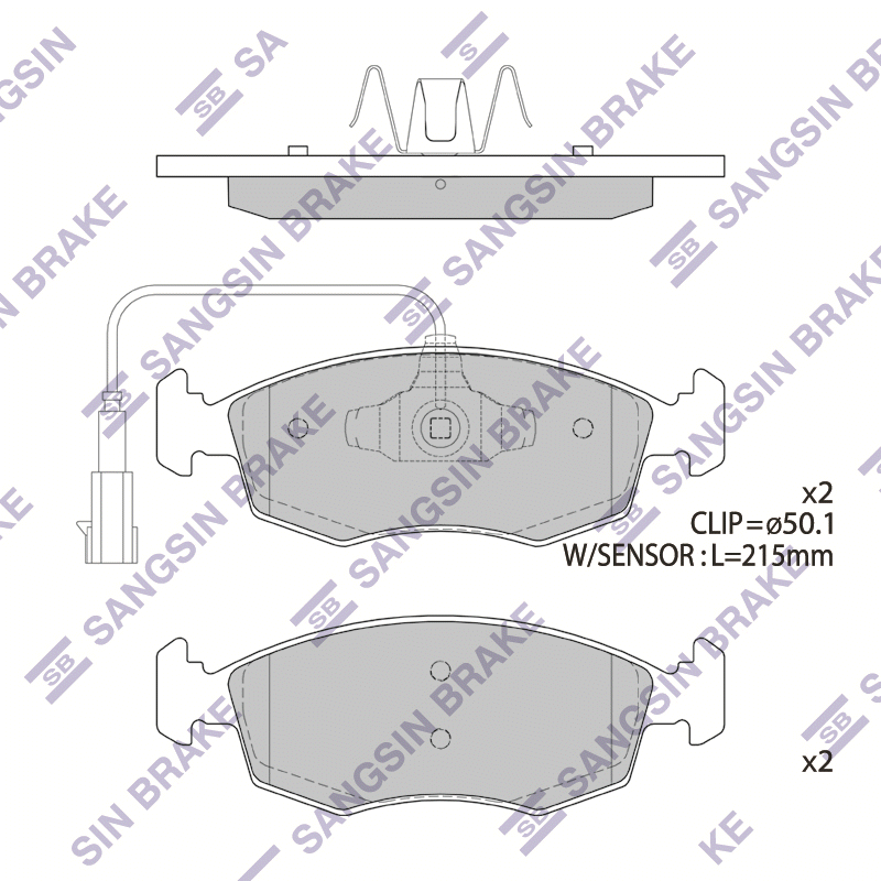 Передние тормозные колодки Sangsin SP4189