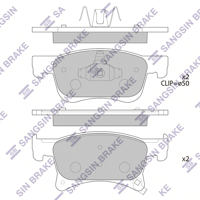 Передние тормозные колодки Sangsin SP4194
