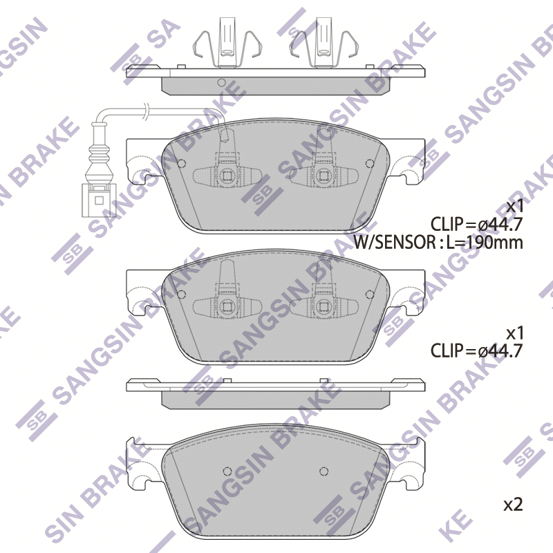 Передние тормозные колодки Sangsin SP4203