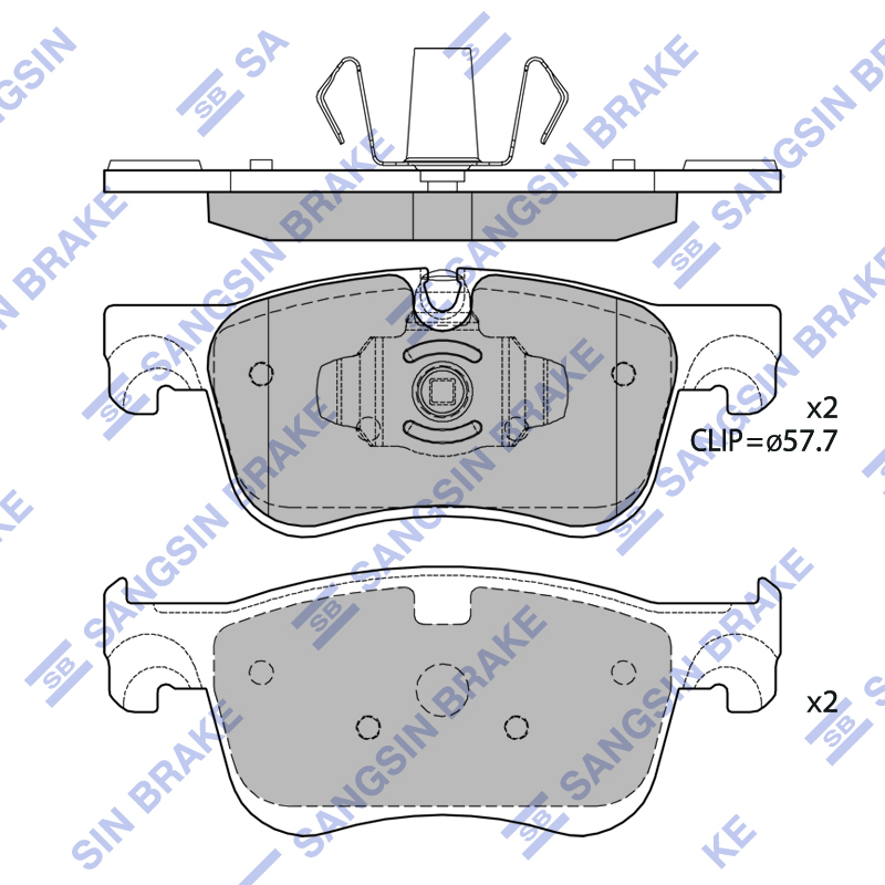 Передние тормозные колодки Sangsin SP4209