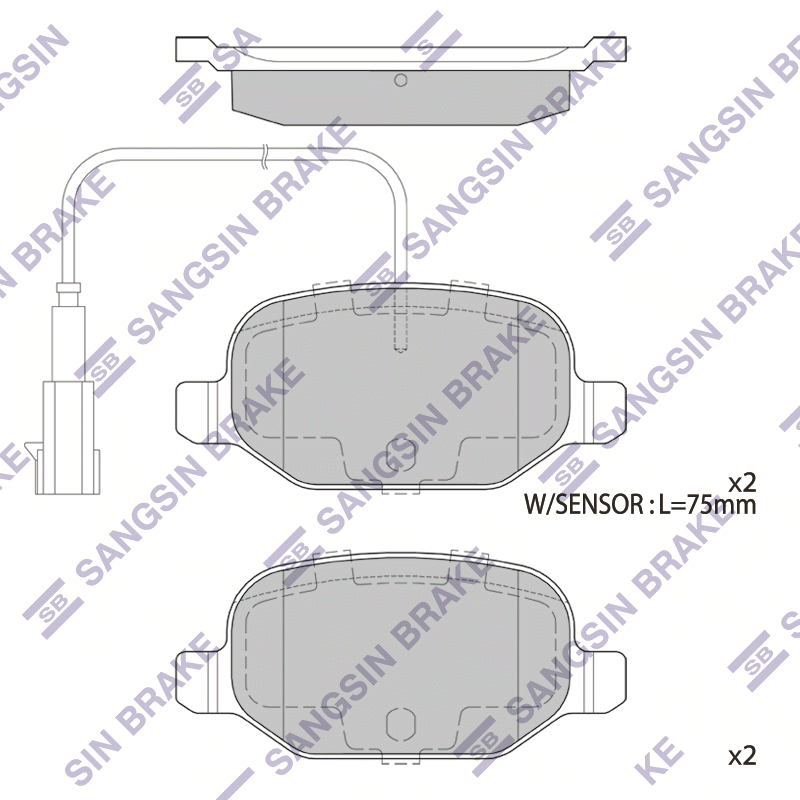 Задние тормозные колодки Sangsin SP4232