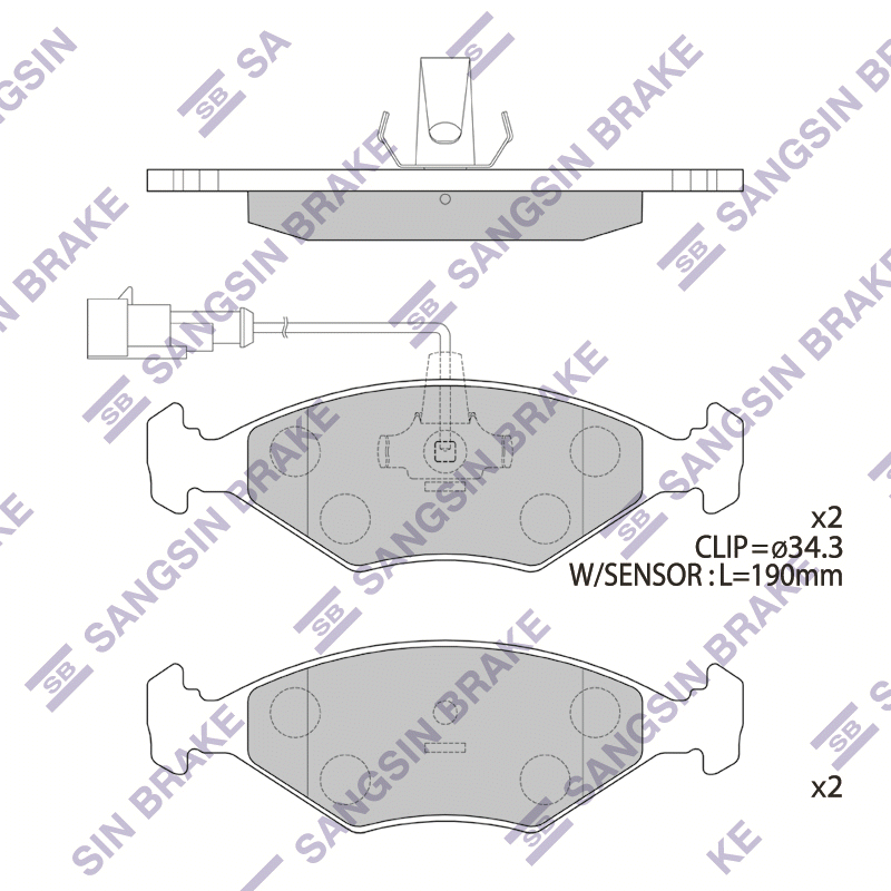Передние тормозные колодки Sangsin SP4236