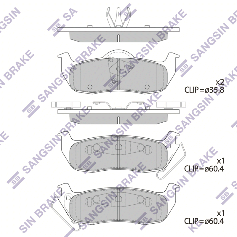 Задние тормозные колодки Sangsin SP4244
