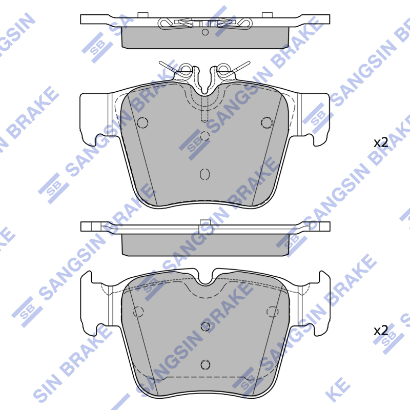 Задние тормозные колодки Sangsin SP4252