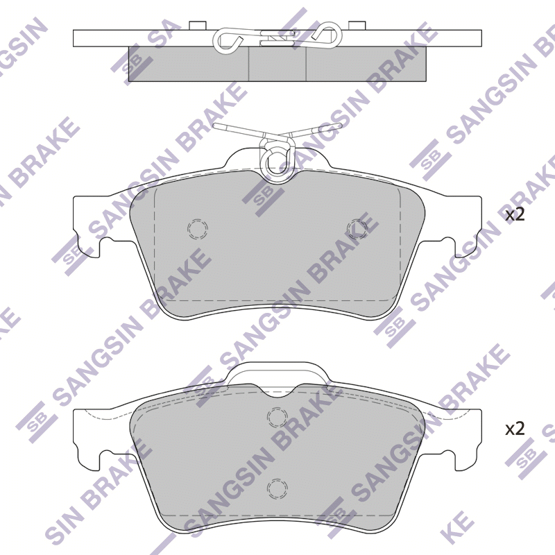 Задние тормозные колодки Sangsin SP4254