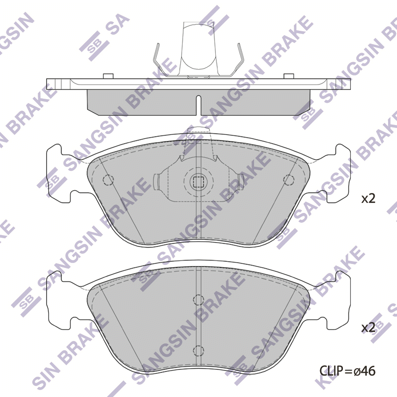 Передние тормозные колодки Sangsin SP4256
