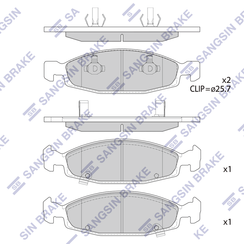 Передние тормозные колодки Sangsin SP4257