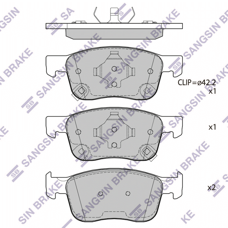 Передние тормозные колодки Sangsin SP4260