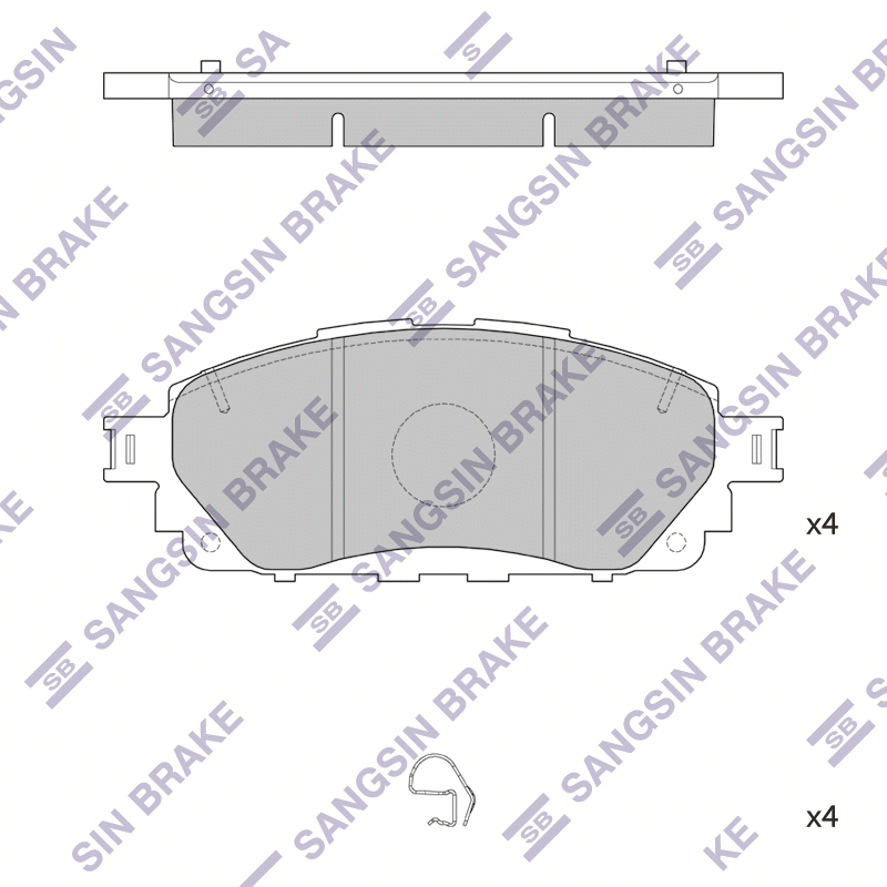 Передние тормозные колодки Sangsin SP4264