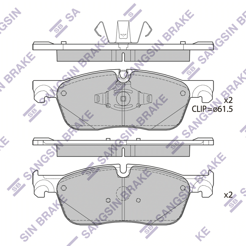 Передние тормозные колодки Sangsin SP4279