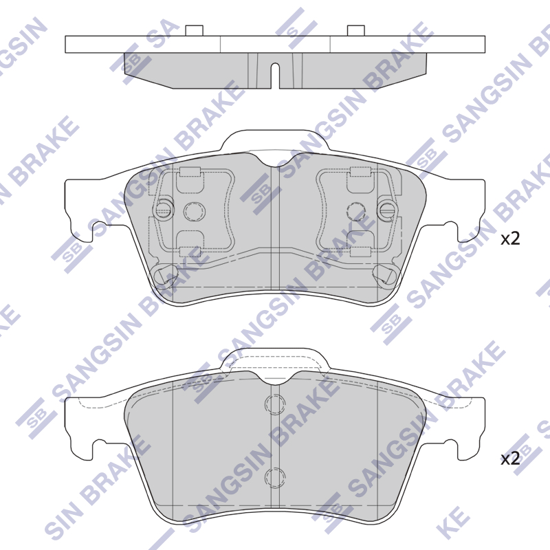 Задние тормозные колодки Sangsin SP4280