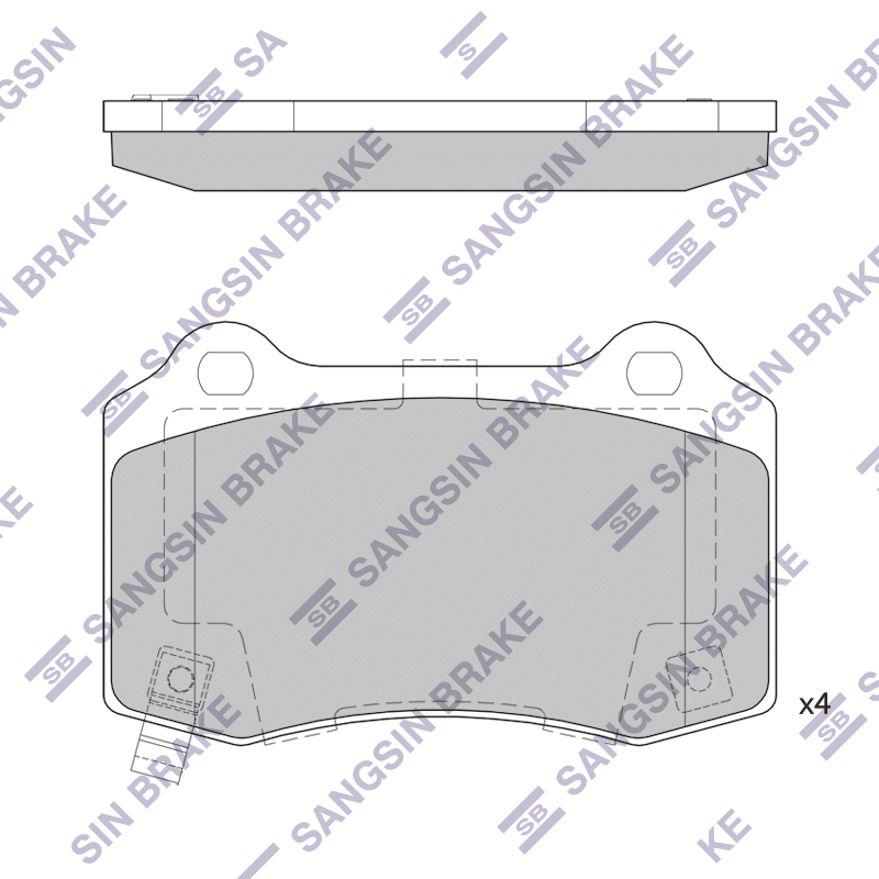 Передние тормозные колодки Sangsin SP4296