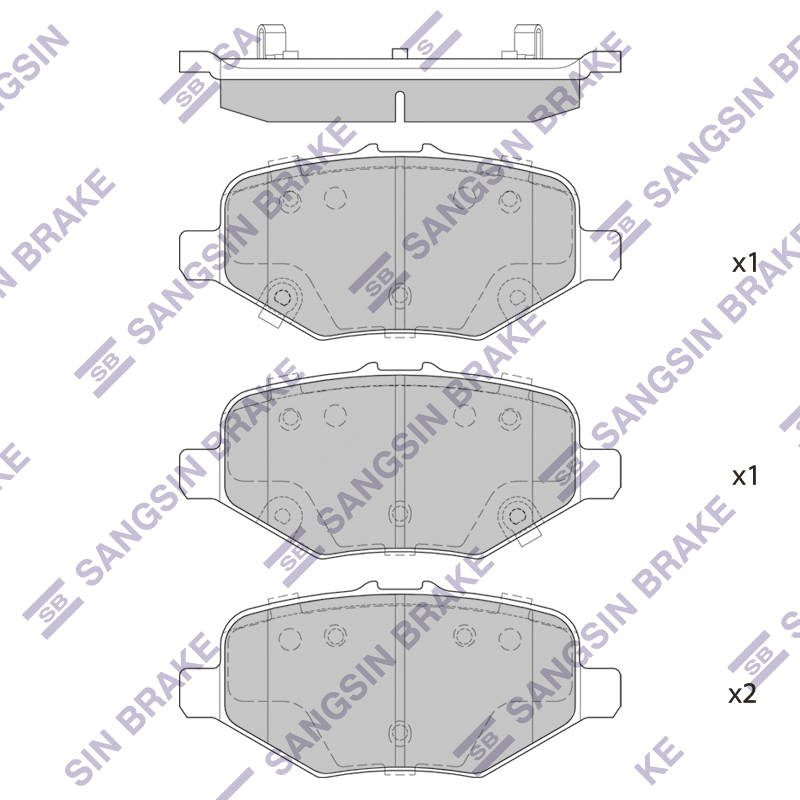 Задние тормозные колодки Sangsin SP4307