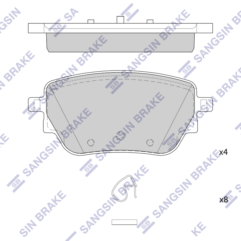 Задние тормозные колодки Sangsin SP4337