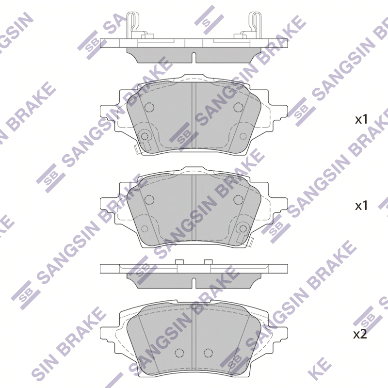 Задние тормозные колодки Sangsin SP4339