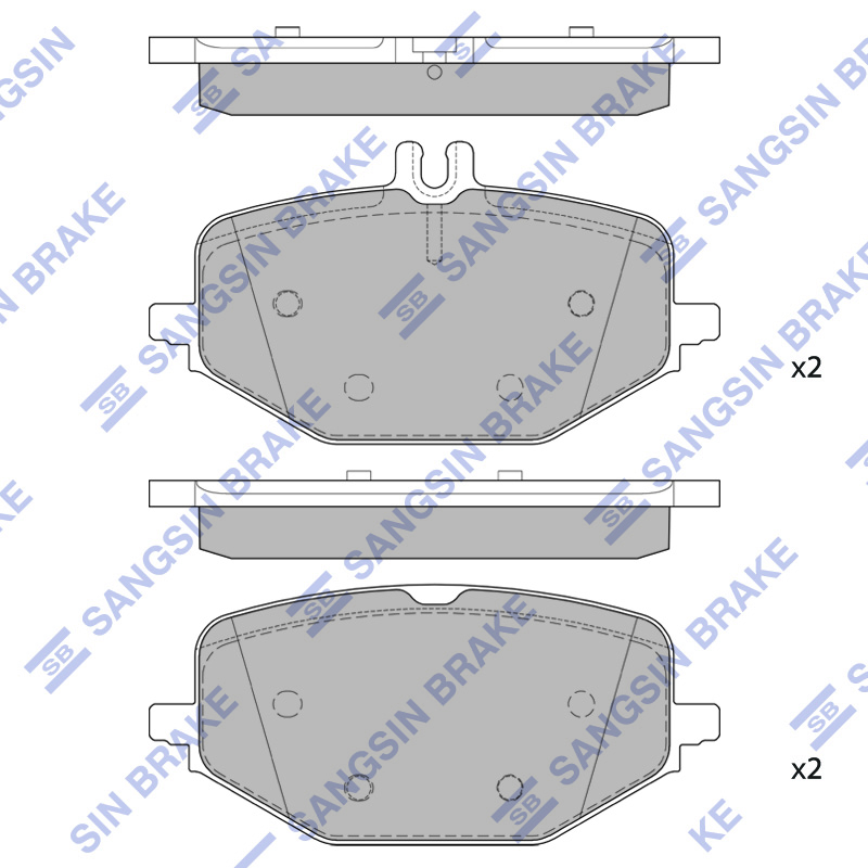 Задние тормозные колодки Sangsin SP4347