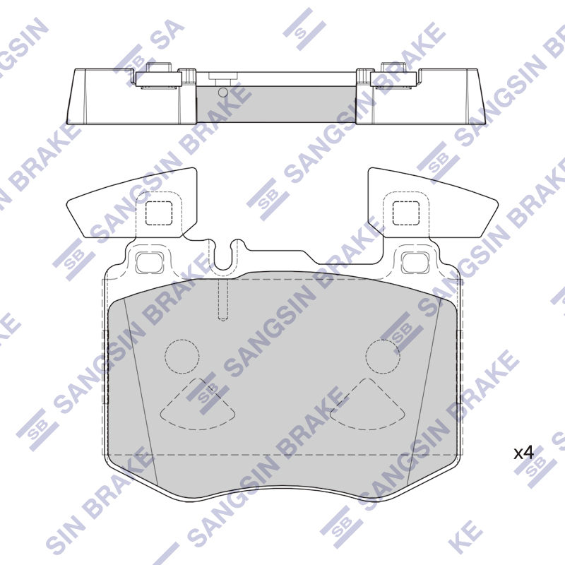 Передние тормозные колодки Sangsin SP4348