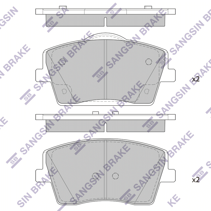 Передние тормозные колодки Sangsin SP4357