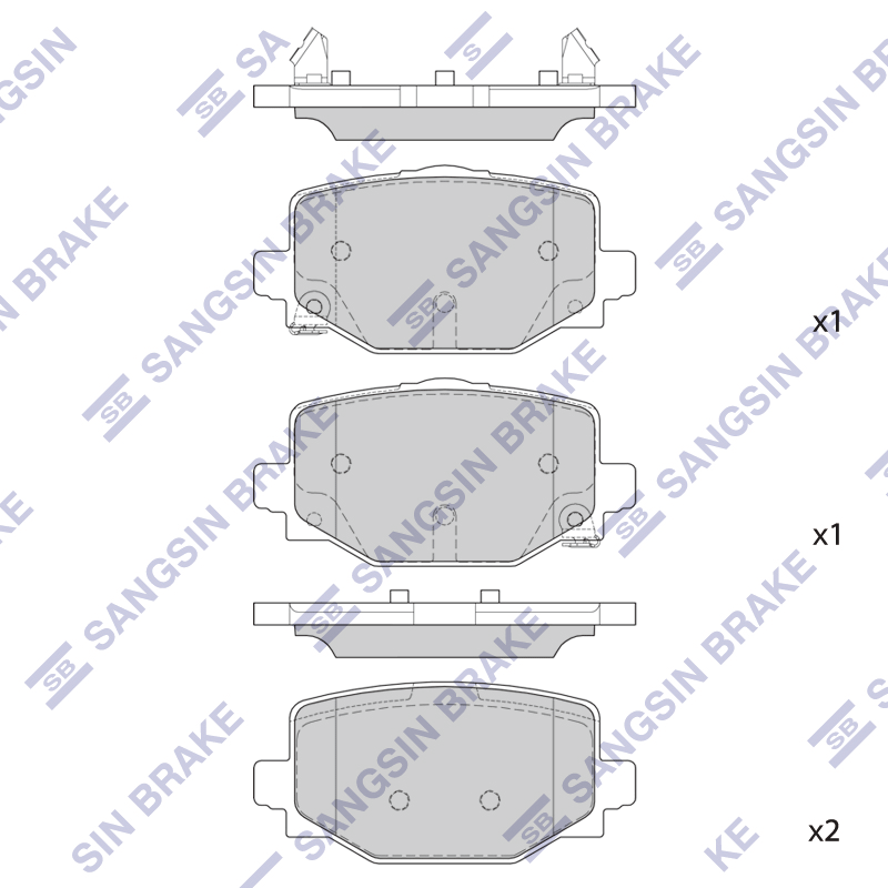 Задние тормозные колодки Sangsin SP4367