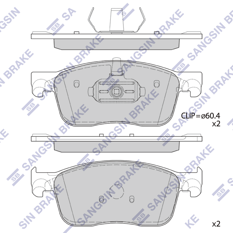 Передние тормозные колодки Sangsin SP4370