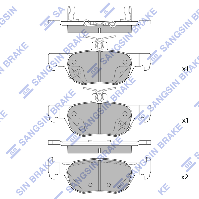 Задние тормозные колодки Sangsin SP4382