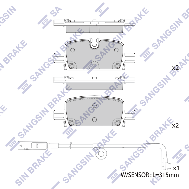 Задние тормозные колодки Sangsin SP4395