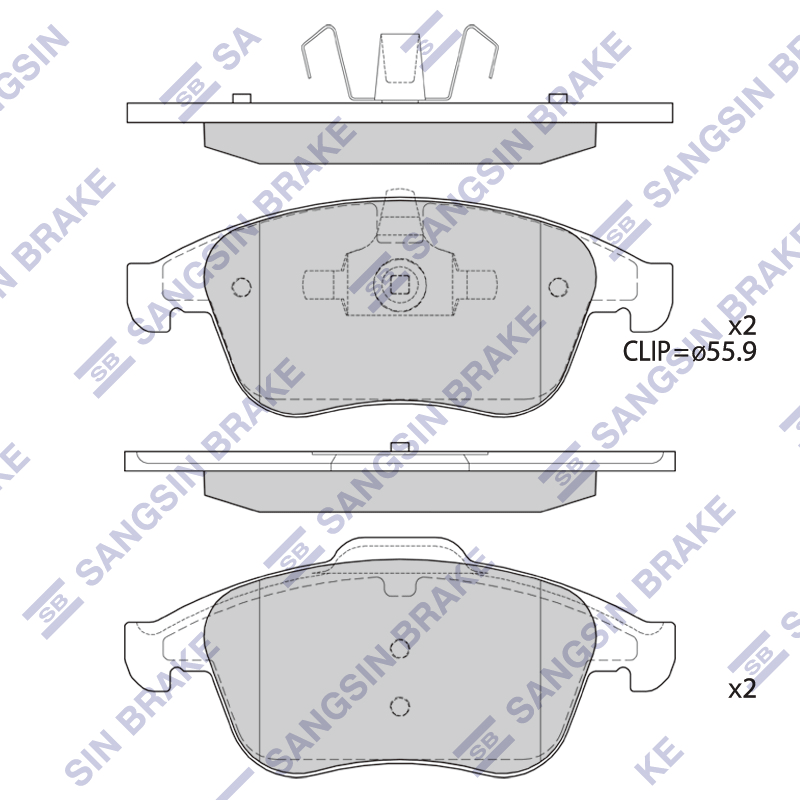 Передние тормозные колодки Sangsin SP4418