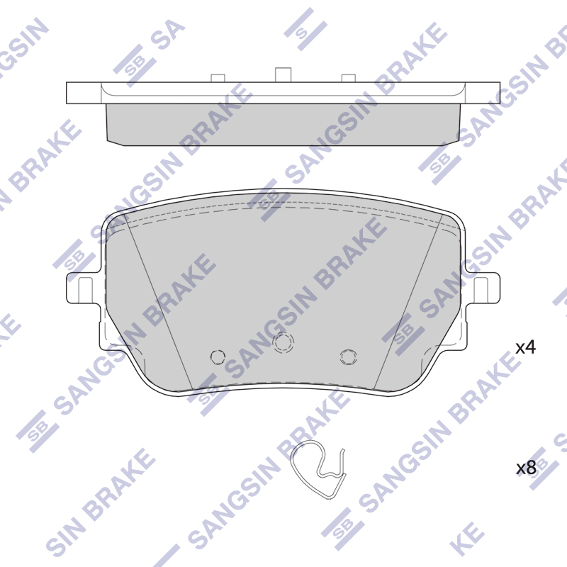 Задние тормозные колодки Sangsin SP4439