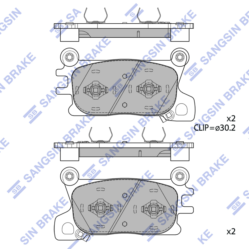 Передние тормозные колодки Sangsin SP4468A