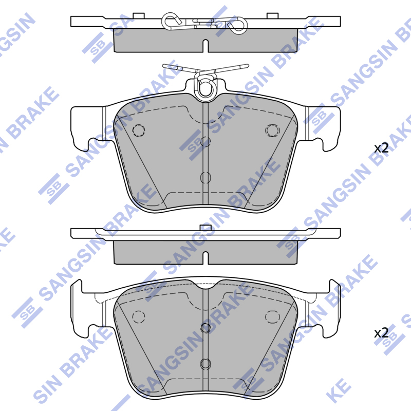 Задние тормозные колодки Sangsin SP4521