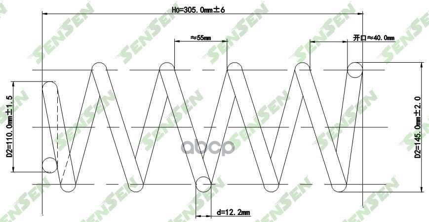 Пружина подвески задней Daewoo Nubira Lacetti 1.6 03> SENSEN SCP10120