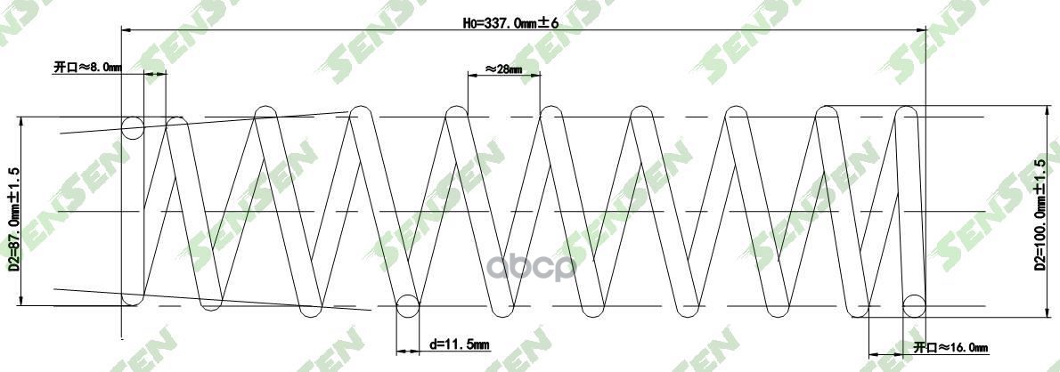 Пружина подвески задней Kia Ceed 1.41.62.006-13 SENSEN SCP10193